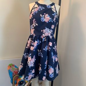 Floral dress with cutouts